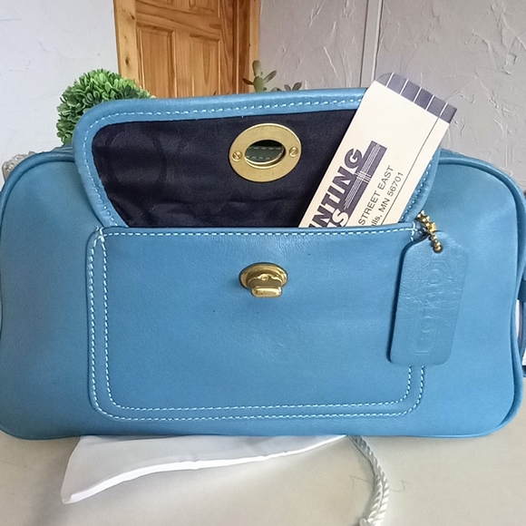 COACH VINTAGE LIGHT BLUE SM PENELOPE DOCTOR SATCHEL TOTE BAG PURSE 9768 RARE - Picture 10 of 11